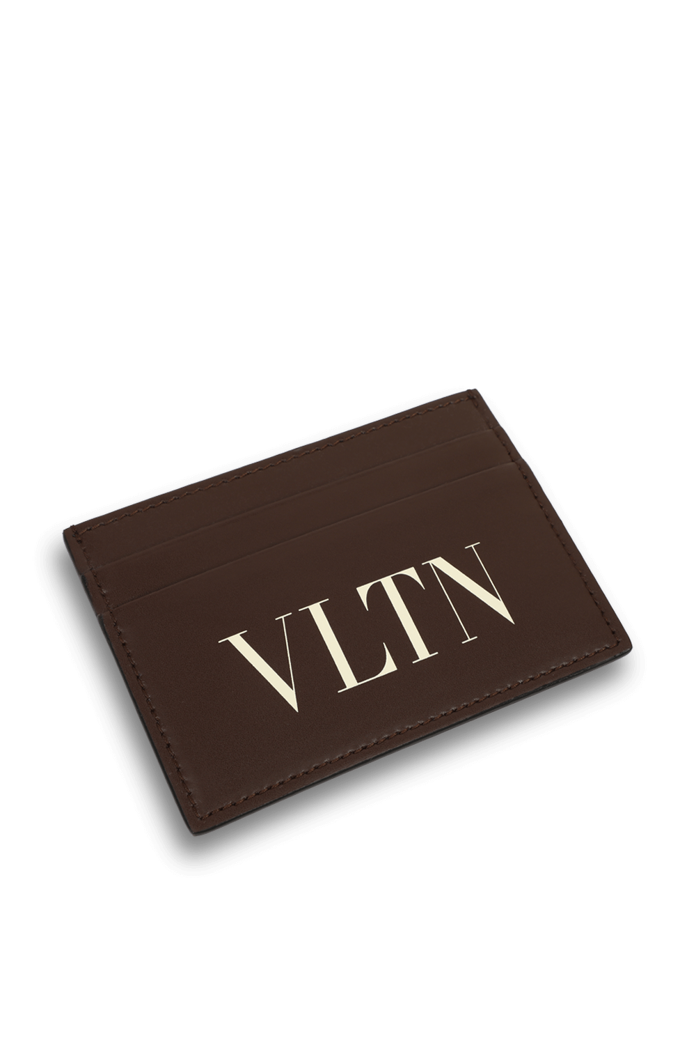 מחזיק כרטיסים מעור חום עם לוגו VALENTINO GARAVANI
