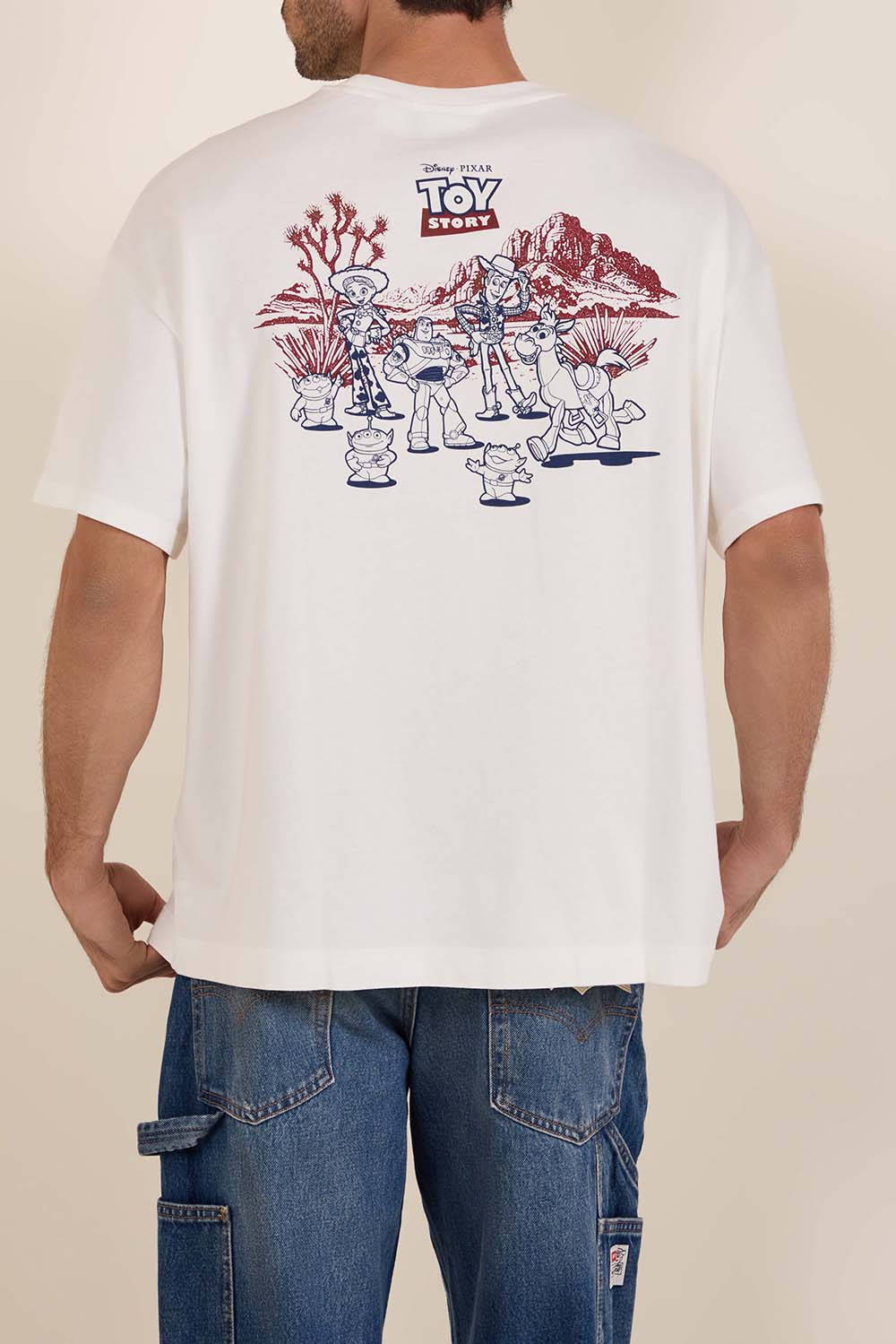 תמונת דוגמן אחורית של ליוויס X צעצוע של סיפור חולצת טי