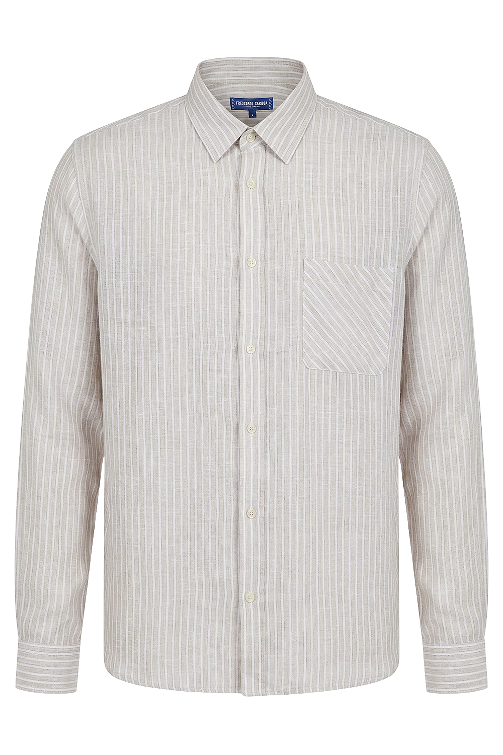 תמונה קידמית של חולצה מכופתרת בגזרה משוחררת