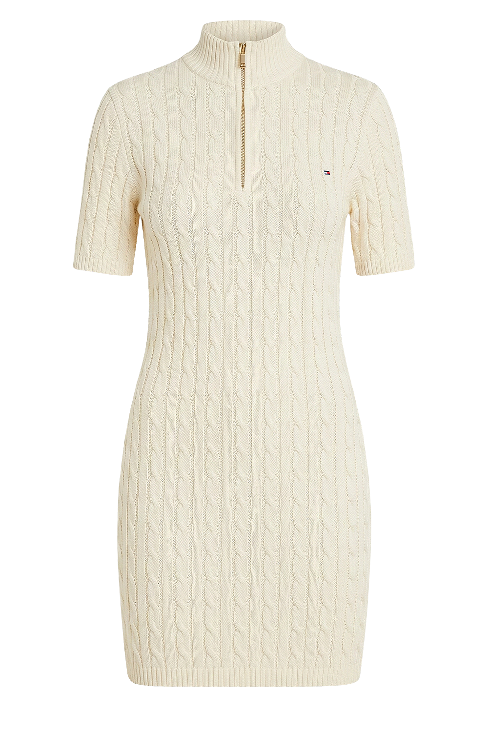 תמונה קידמית של שמלת סריג מיני