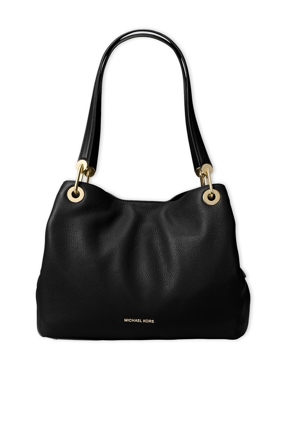 תמונה קידמית של LG Raven Leather Shoulder Bag in Black