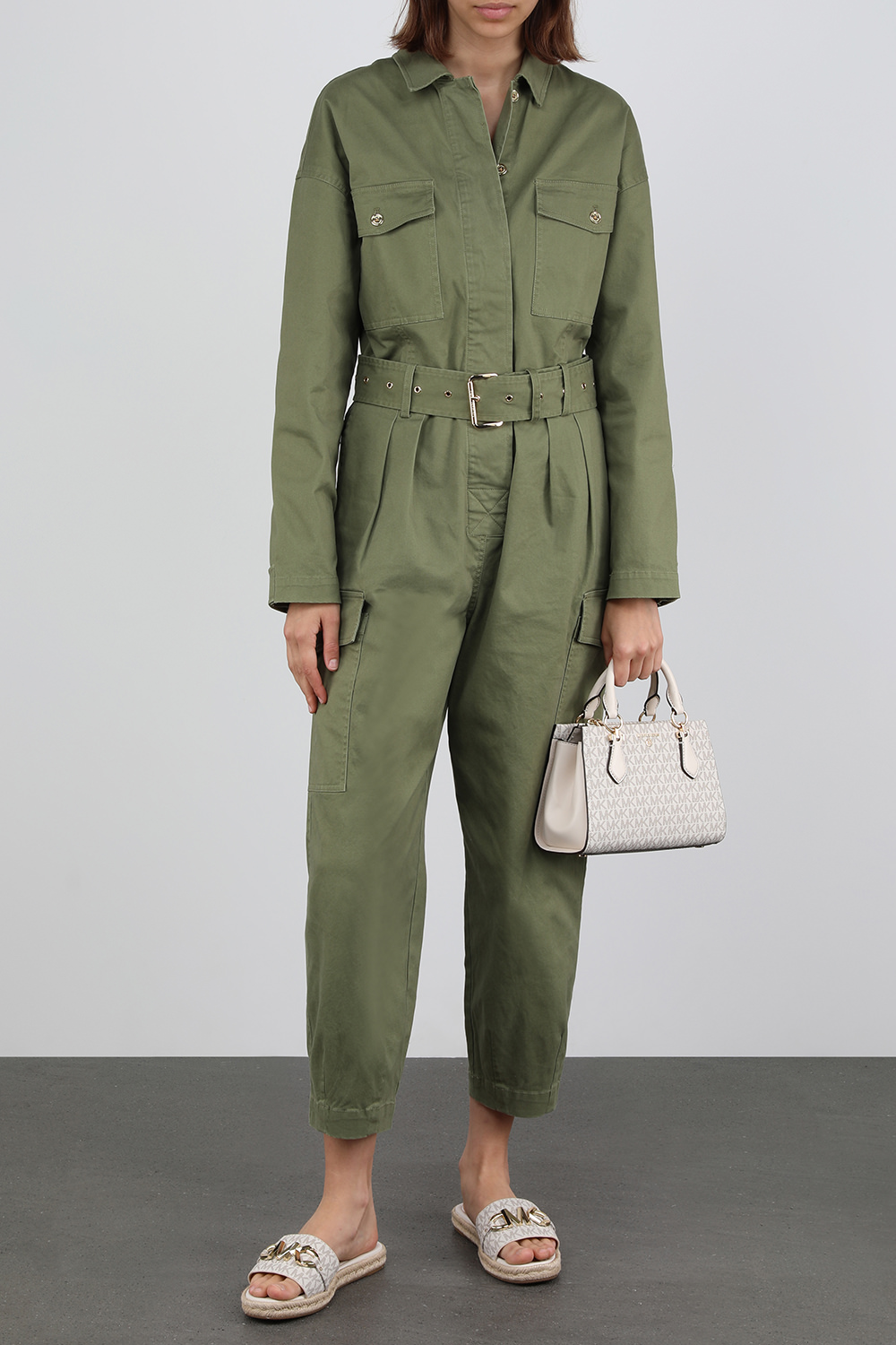 תמונת דוגמן קידמית של תיק מרילין מונוגרמי לבן