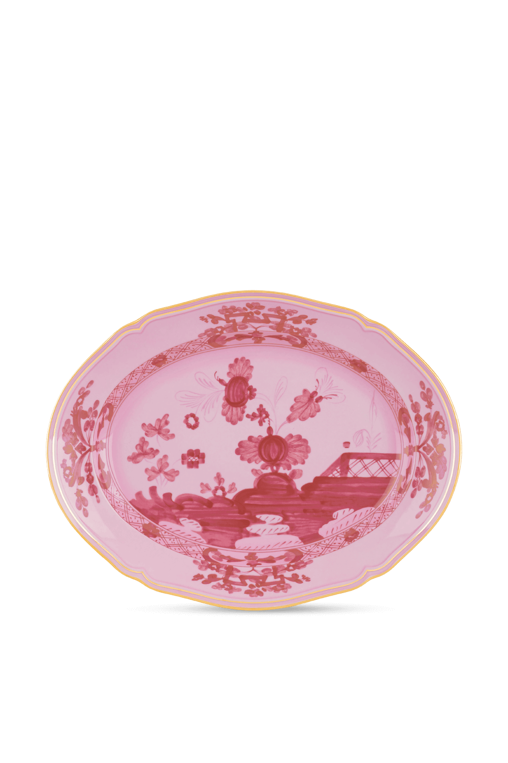 תמונה אחורית של צלחת הגשה אובלית