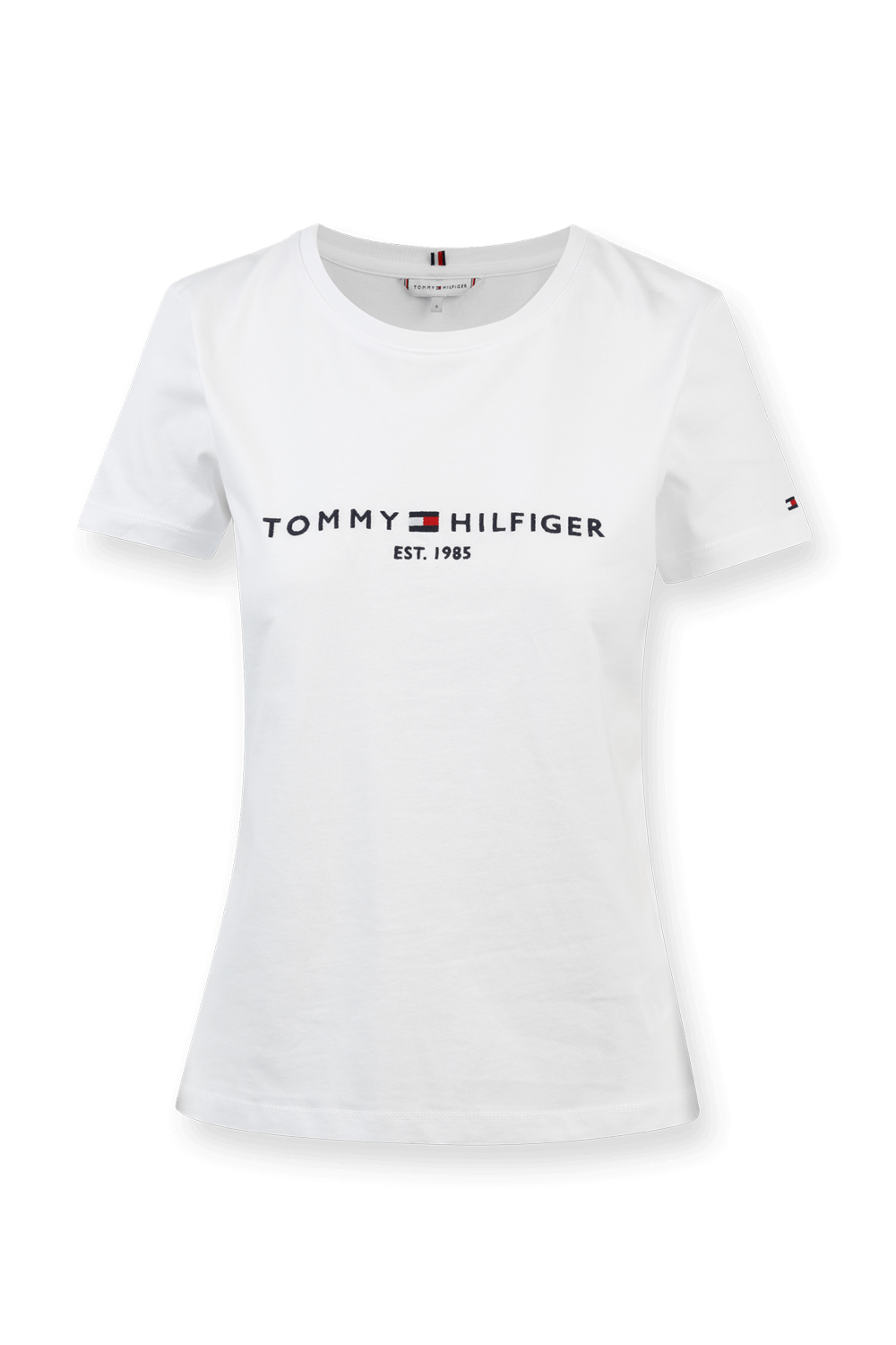 תמונה קידמית של Essential Crew Neck Logo T-Shirt in White