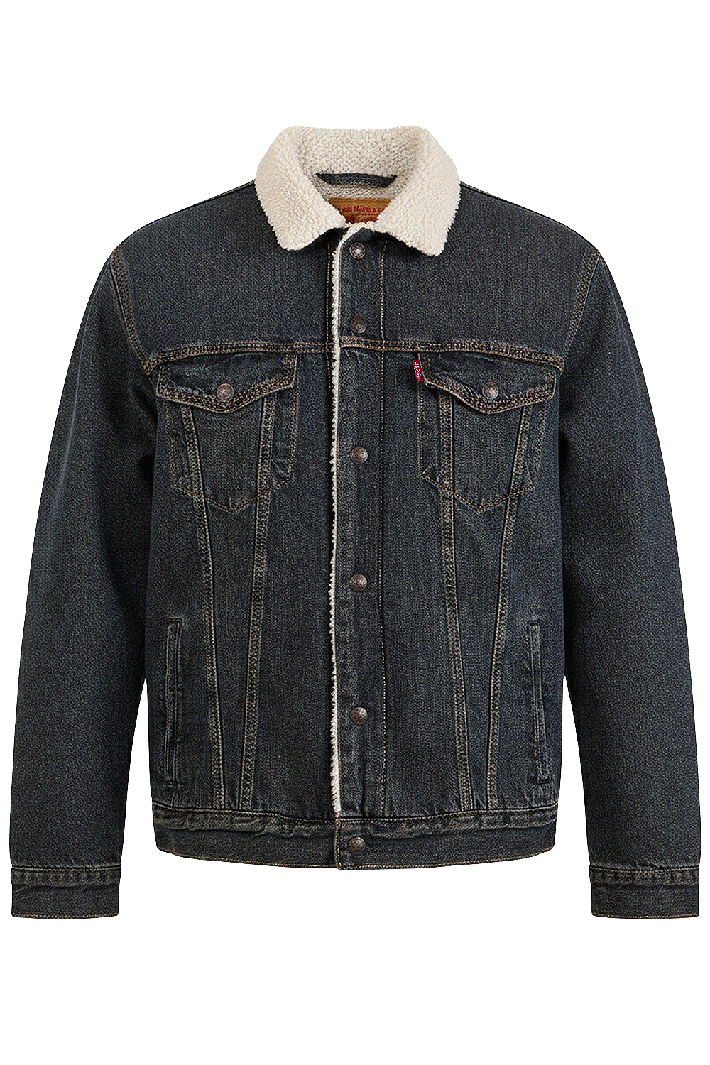 תמונה קידמית של ז'קט ג'ינס שרפה