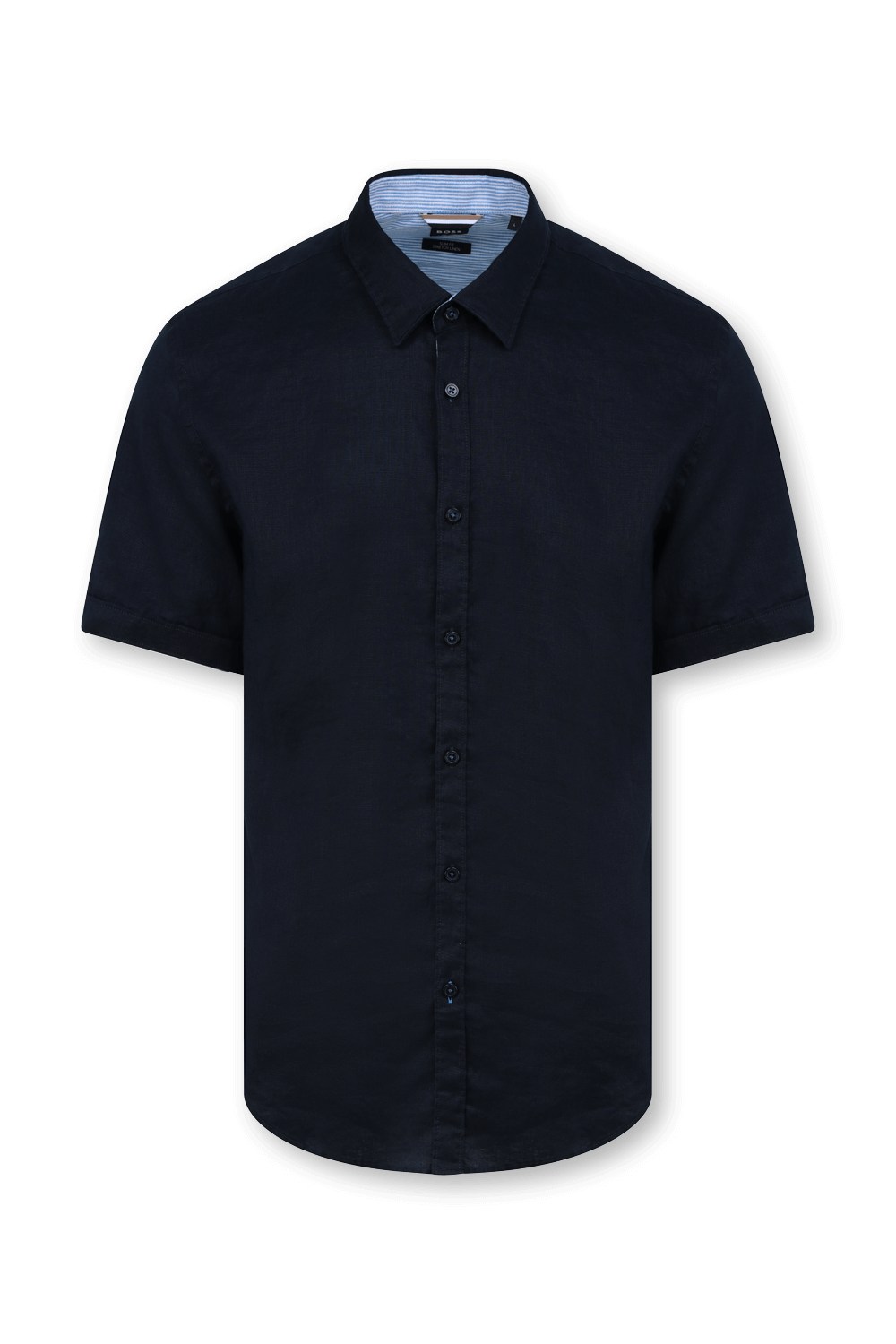 תמונה קידמית של חולצה מכופתרת קצרה שחורה