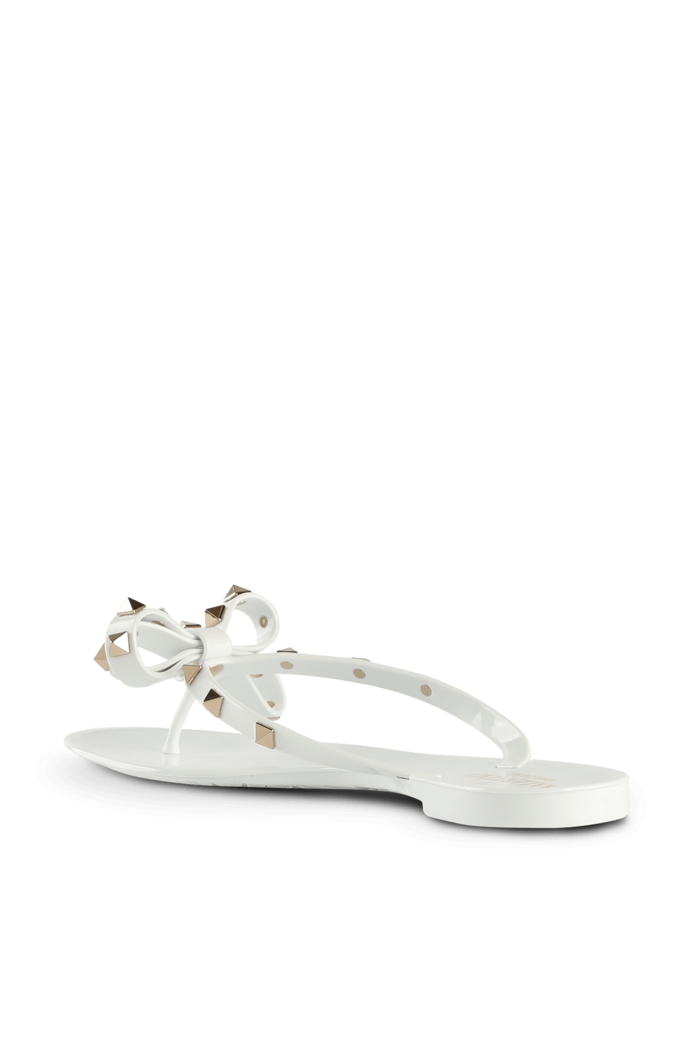 תמונה אחורית של Rockstud Rubber Thong in White