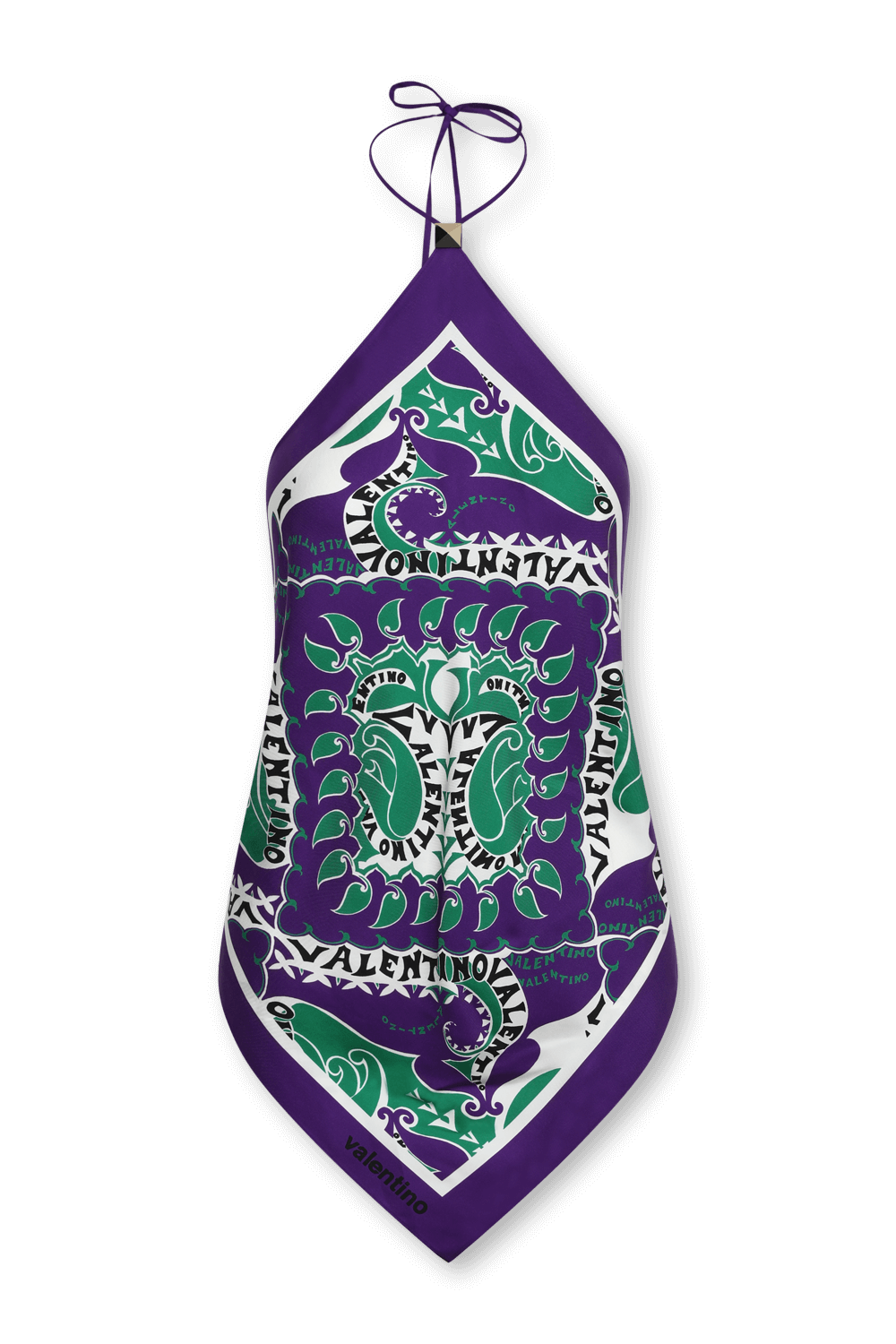 תמונה קידמית של טופ משי עם קשירה