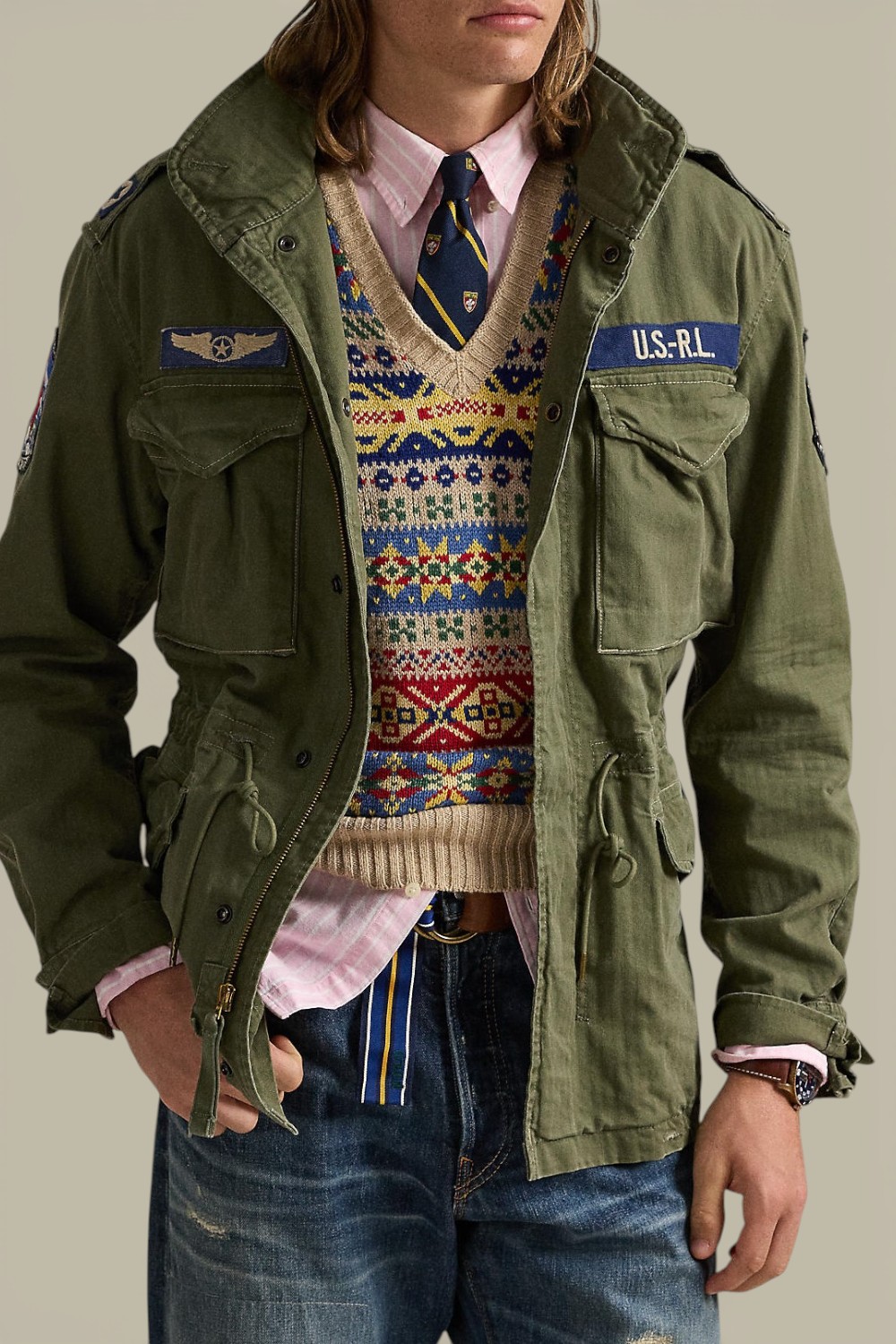 תמונת דוגמן קידמית של ג׳קט צבאי