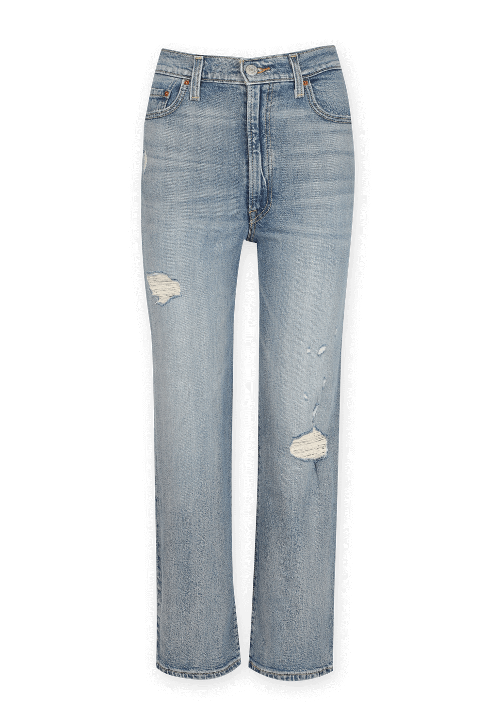 תמונה קידמית של Ribcage Straight Ankle Jeans in Light Wash