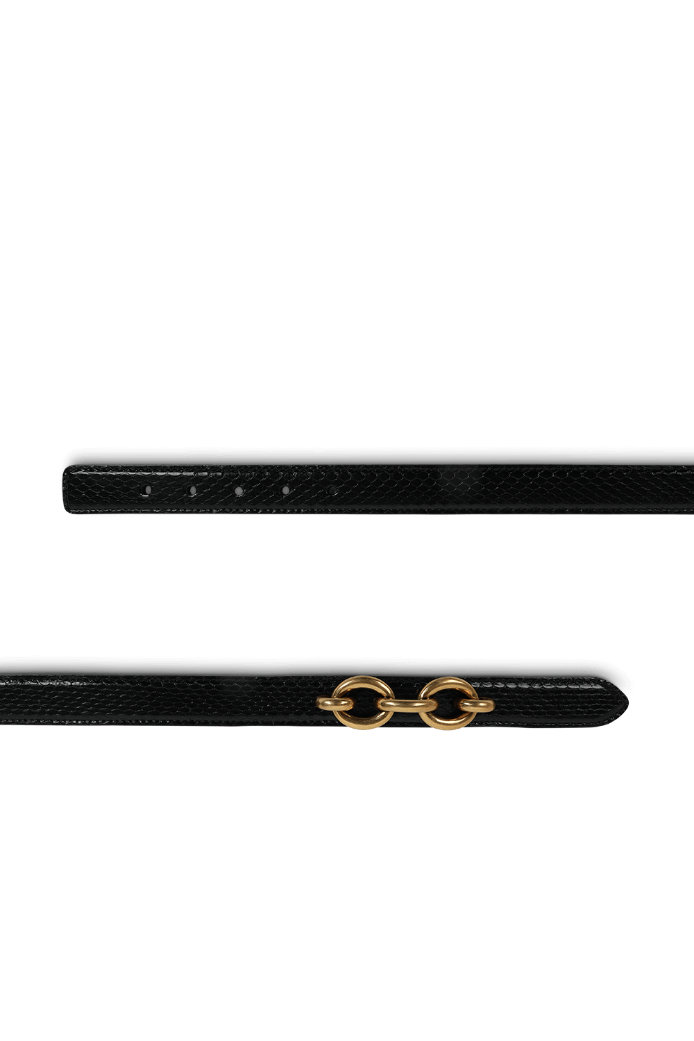 תמונה אחורית של חגורת מיילון דקה מעור קרקו בגוון שחור