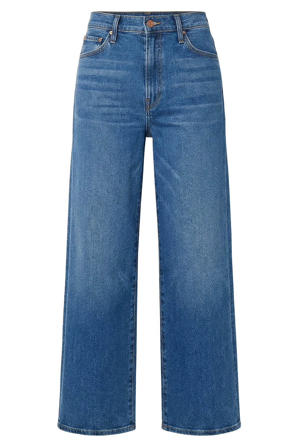 תמונה קידמית של מכנסי ג'ינס אוברסייז בגזרה ישרה