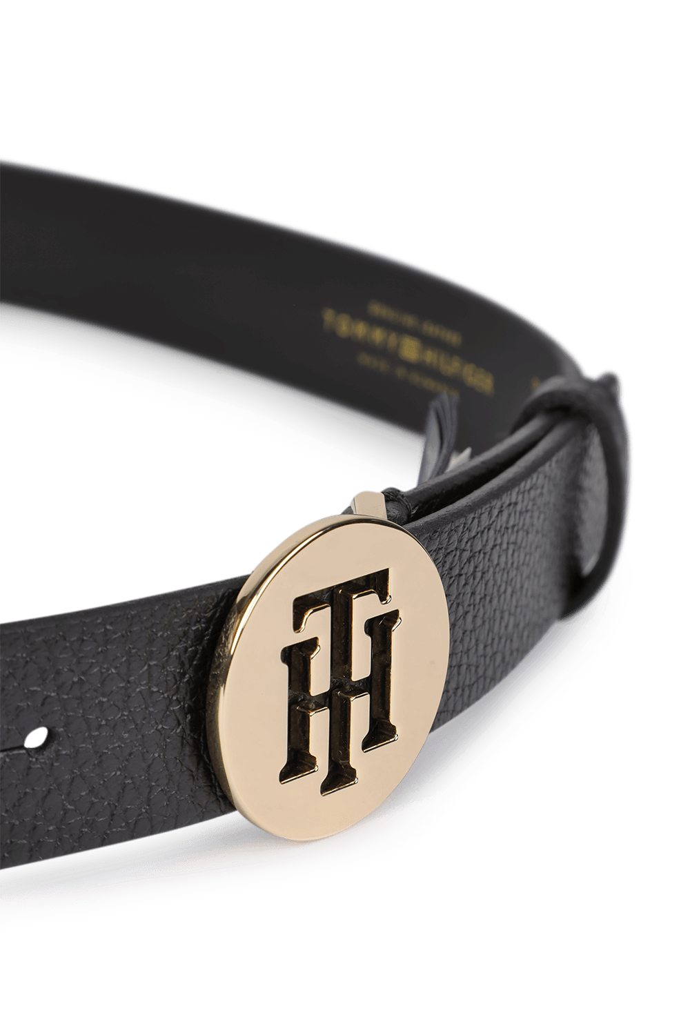 TH Logo leather Belt in Black image number null TOMMY HILFIGER