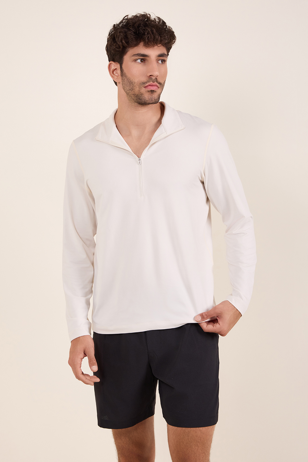 תמונת דוגמן קידמית של Soft Jersey Half Zip