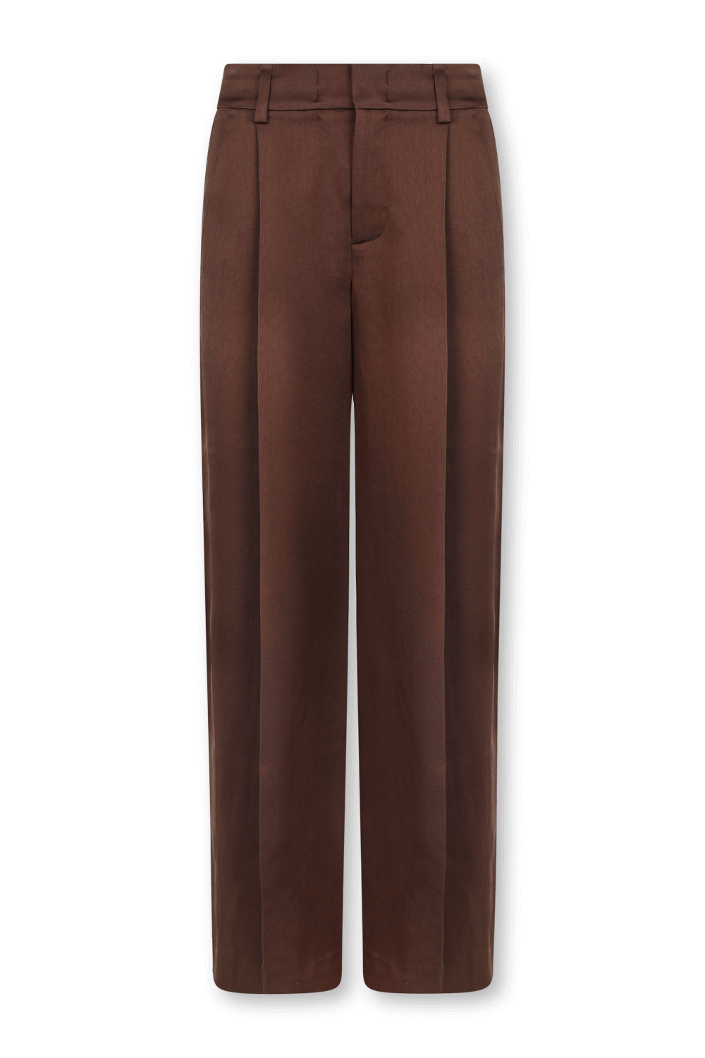 תמונה קידמית של מכנסיים אלגנטיים ארוכים מסאטן