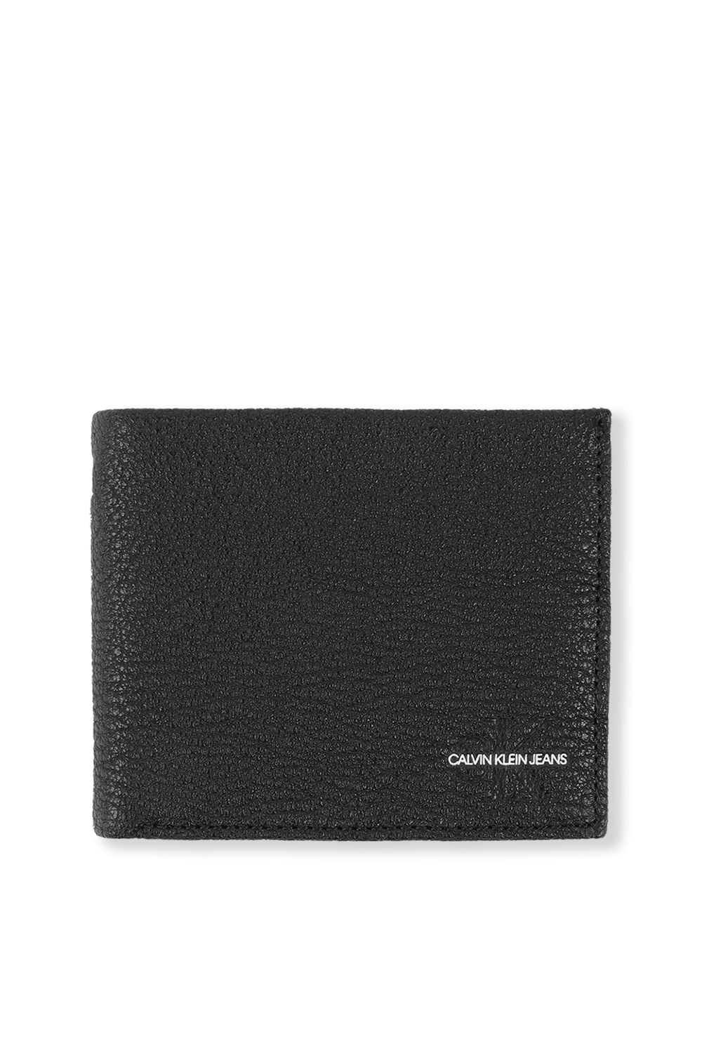 Grain Leather Billfold Wallet in Black CALVIN KLEIN