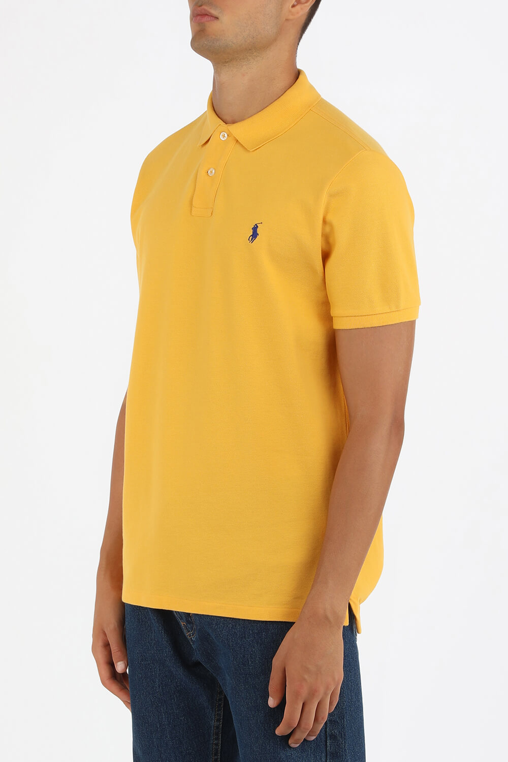 תמונת דוגמן קידמית של Short Sleeve 2 Buttons Polo Shirt in Yellow