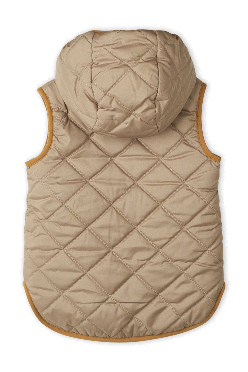 תמונה אחורית של גילאי 1-9 מעיל וסט דיאנה דו צדדי קווילט בגווני חום וירוק