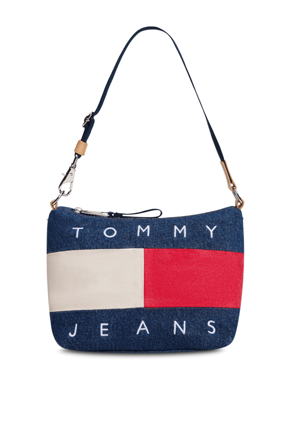 תמונה קידמית של תיק כתף ג'ינס