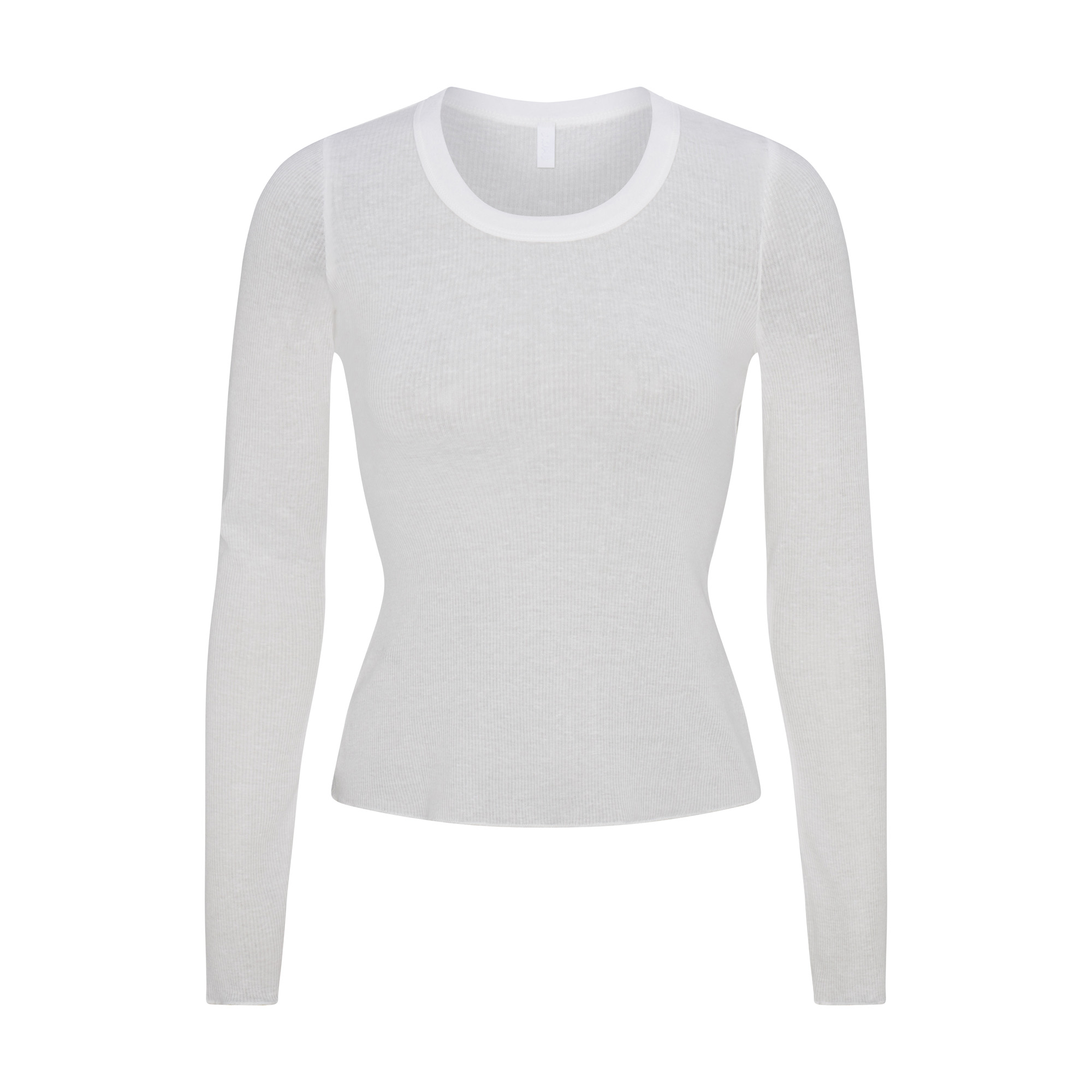 תמונה קידמית של SHEER RIB LONG SLEEVE WIDE CREW