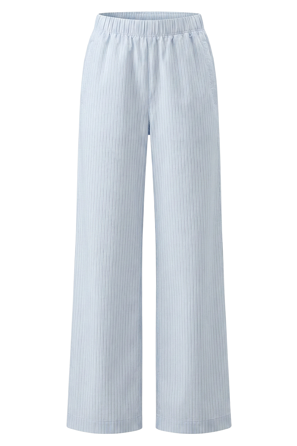 תמונה קידמית של מכנסי פופלין פסים