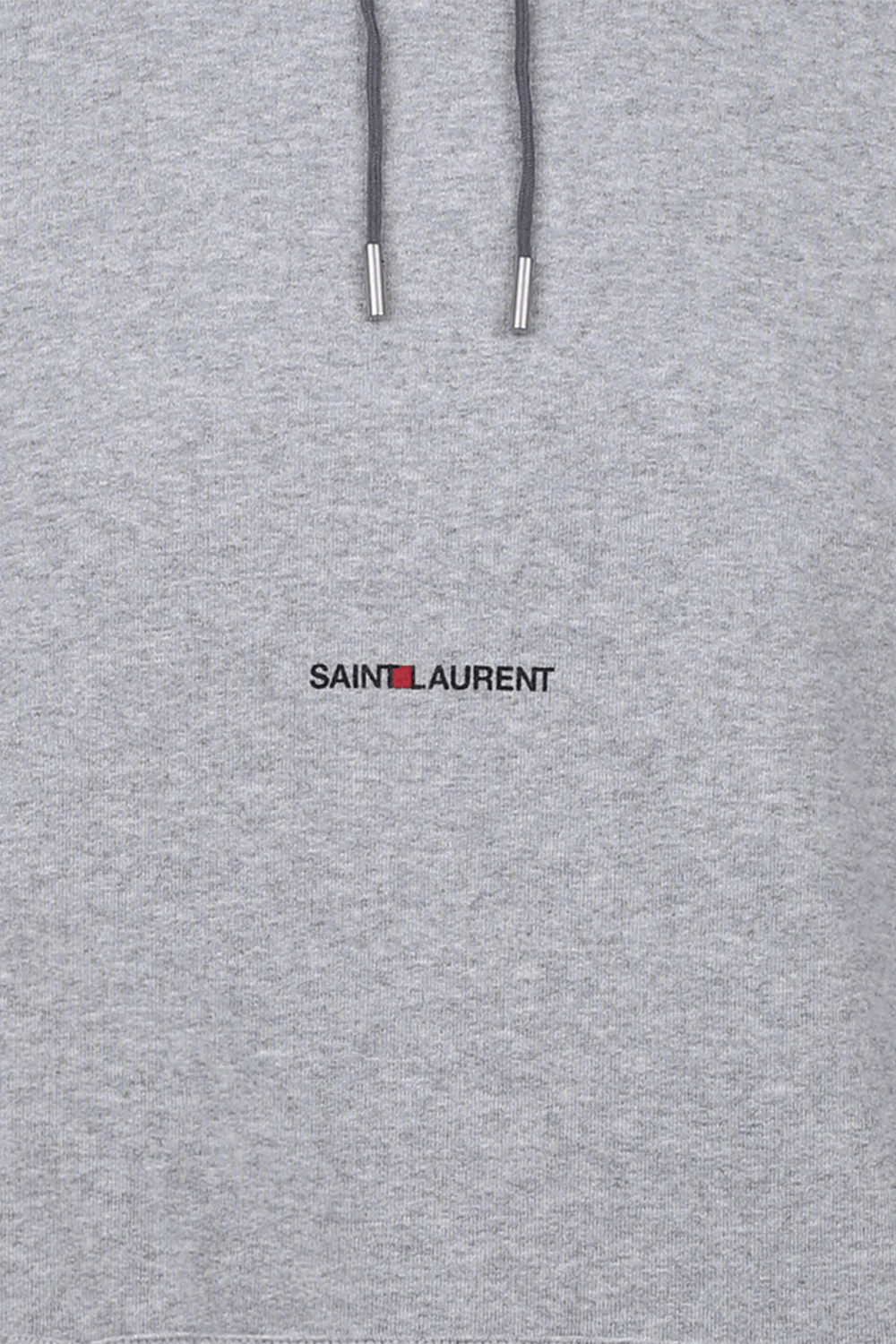 תמונה אחורית של Saint Laurent Logo Hoodie in Grey