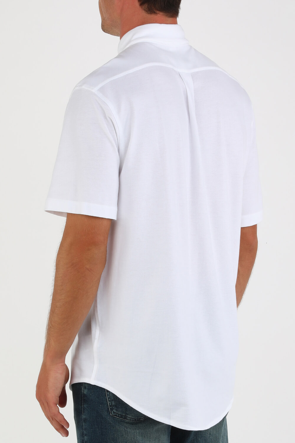 תמונת דוגמן אחורית של Slim Fit Picue Shirt in White