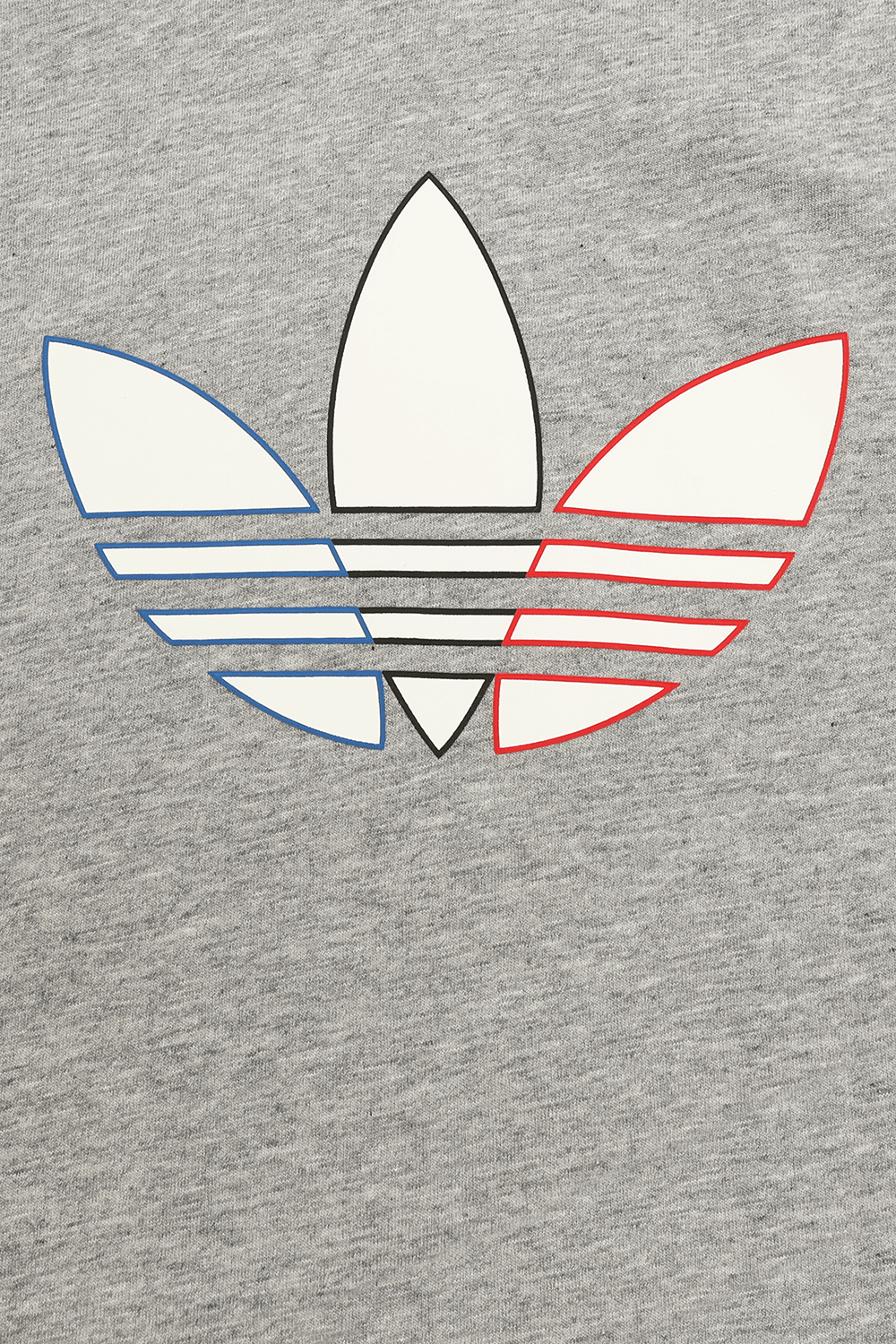 תמונה אחורית של חולצת תלתן לוגו באפור