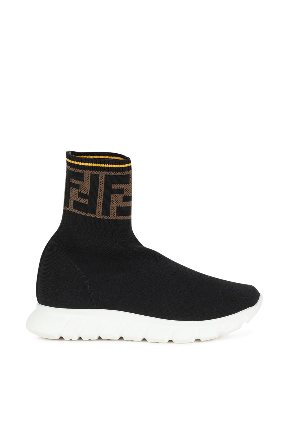 תמונה קידמית של מידות 24-31 מגפוני גרב שחורות עם פס ממותג