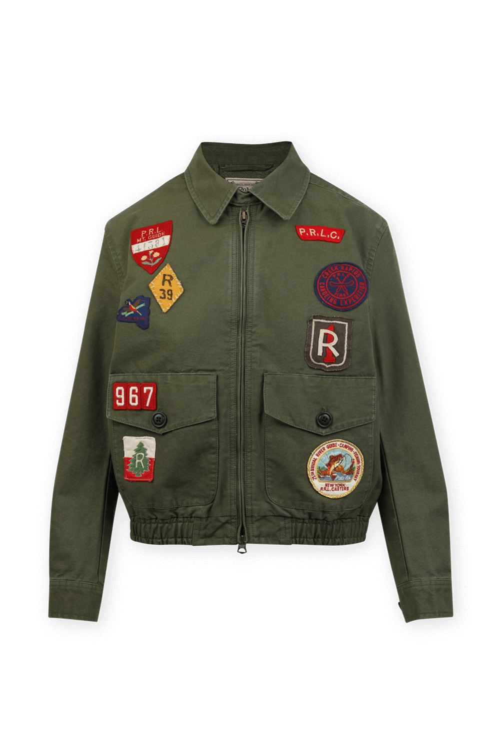 Canvas Graphic Bomber Jacket in Green image number null POLO RALPH LAUREN