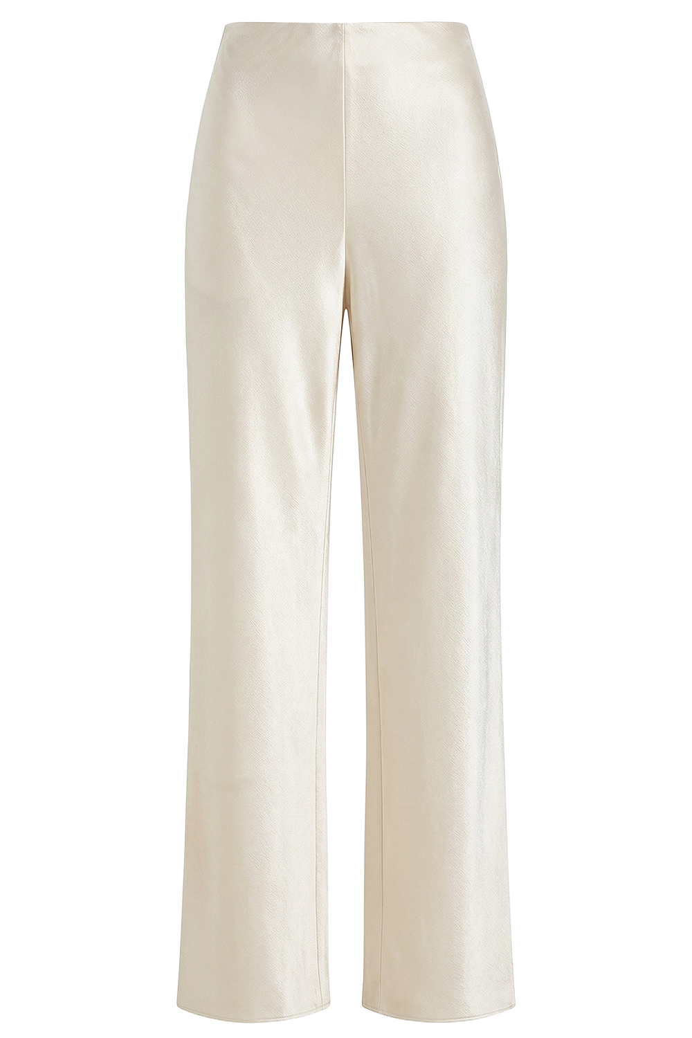 תמונה קידמית של מכנסי סאטן בגזרה גבוהה