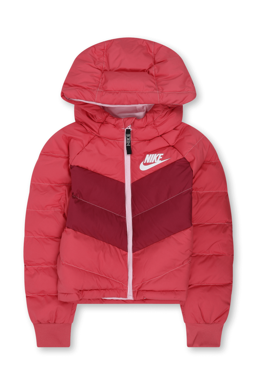 תמונה קידמית של גילאי 6-16 מעיל פאפר ממותג בצבע אדום