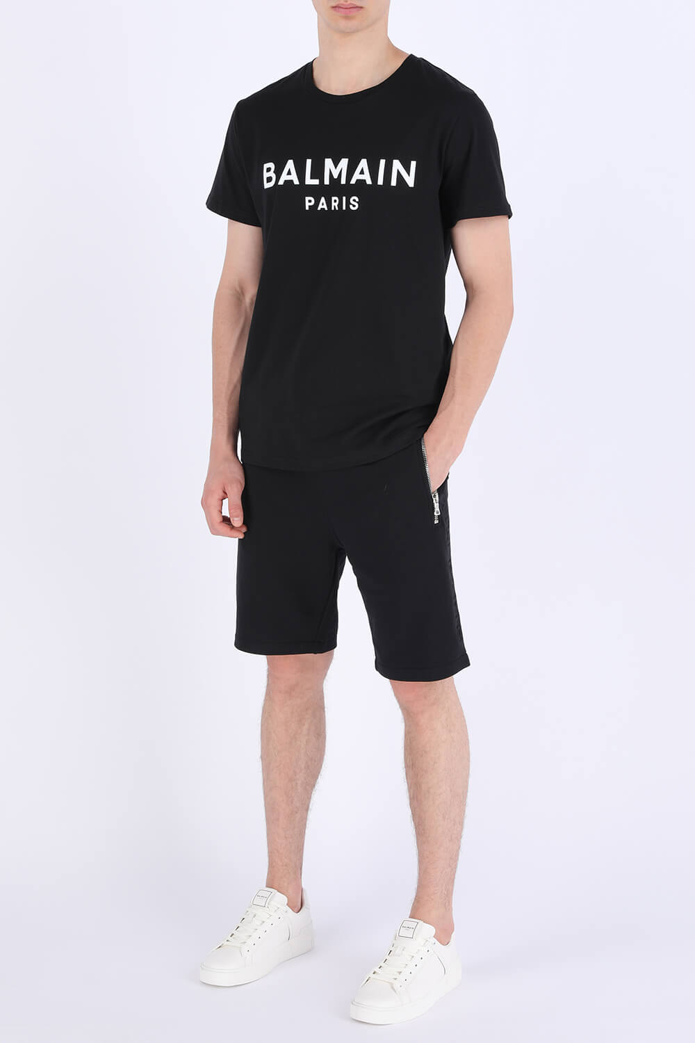 תמונת דוגמן קידמית של B-Court Sneakers in White Leather