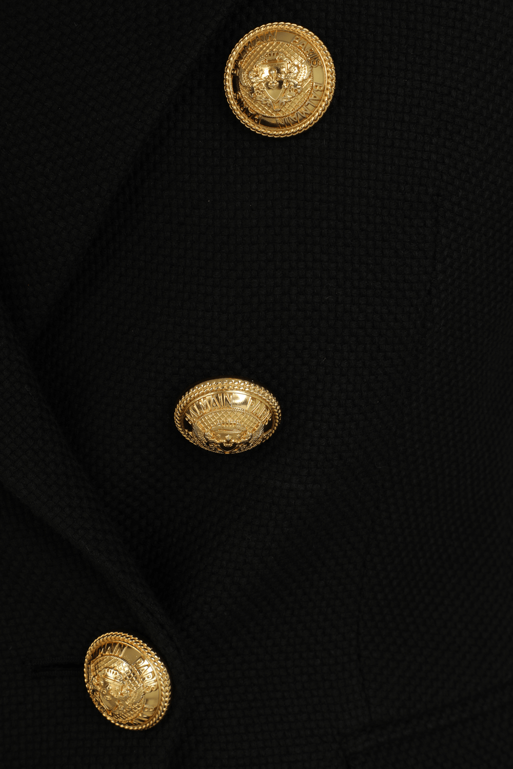 ז'קט מחויט שחור עם כפתורי זהב BALMAIN