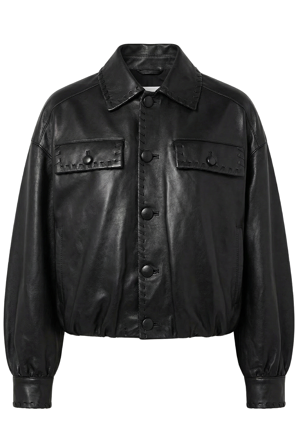 תמונה קידמית של ז'קט עור