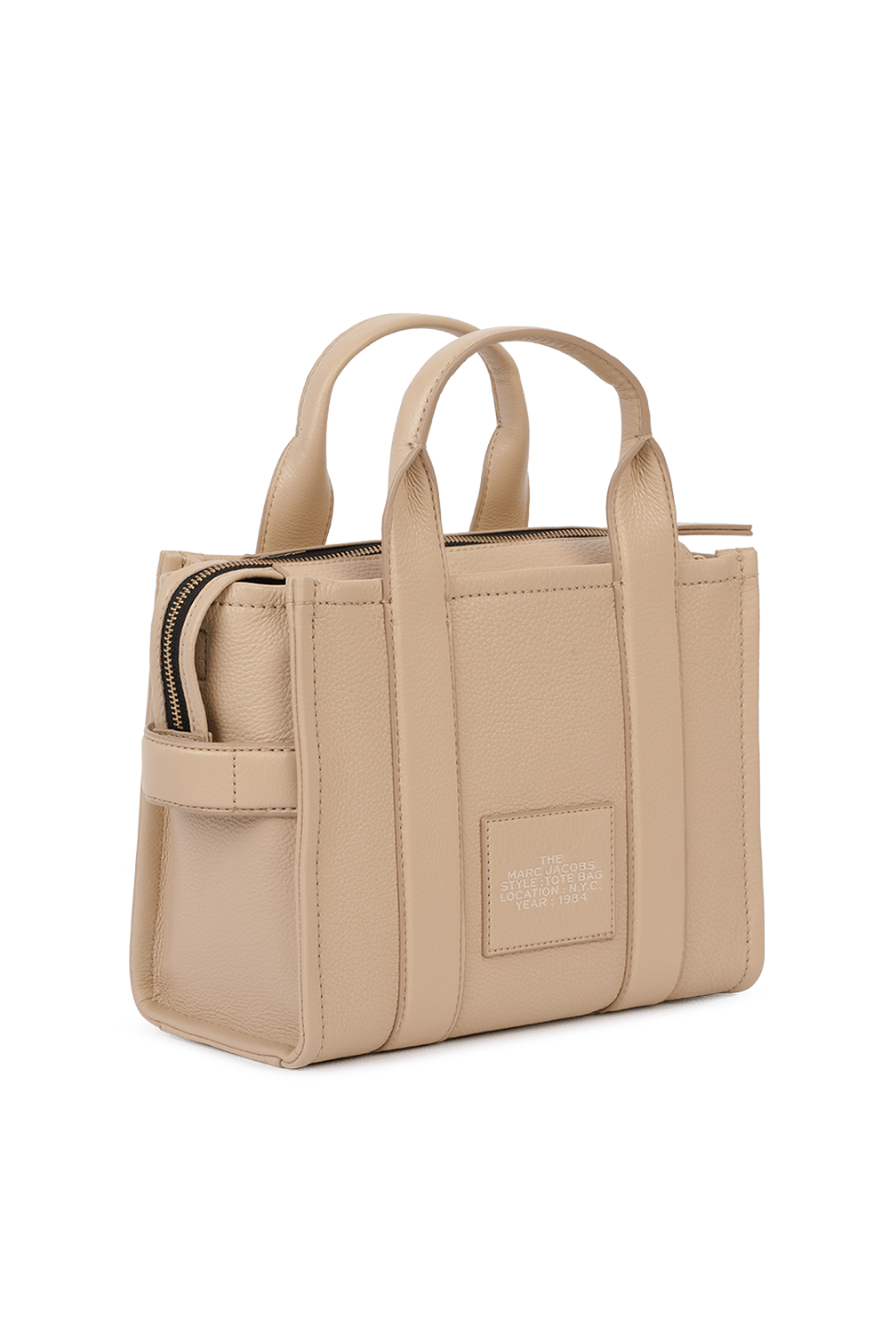 The Leather Mini Traveler Tote Bag in Light Beige MARC JACOBS