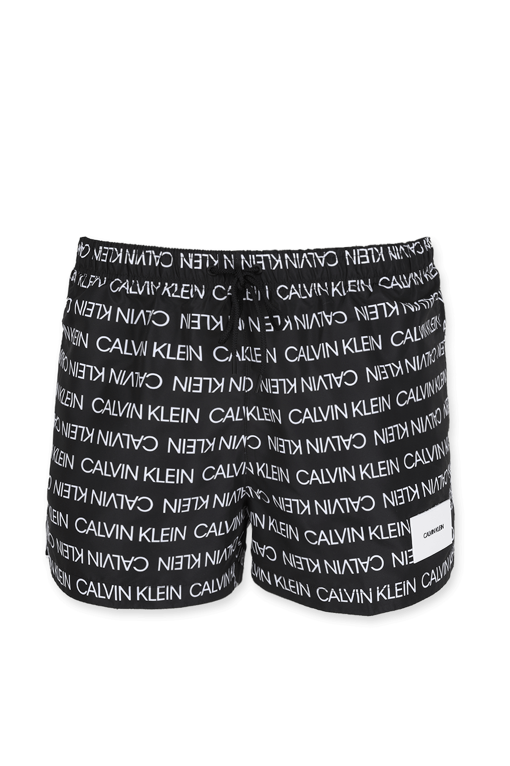 Logo Print Swim Shorts In Black CALVIN KLEIN