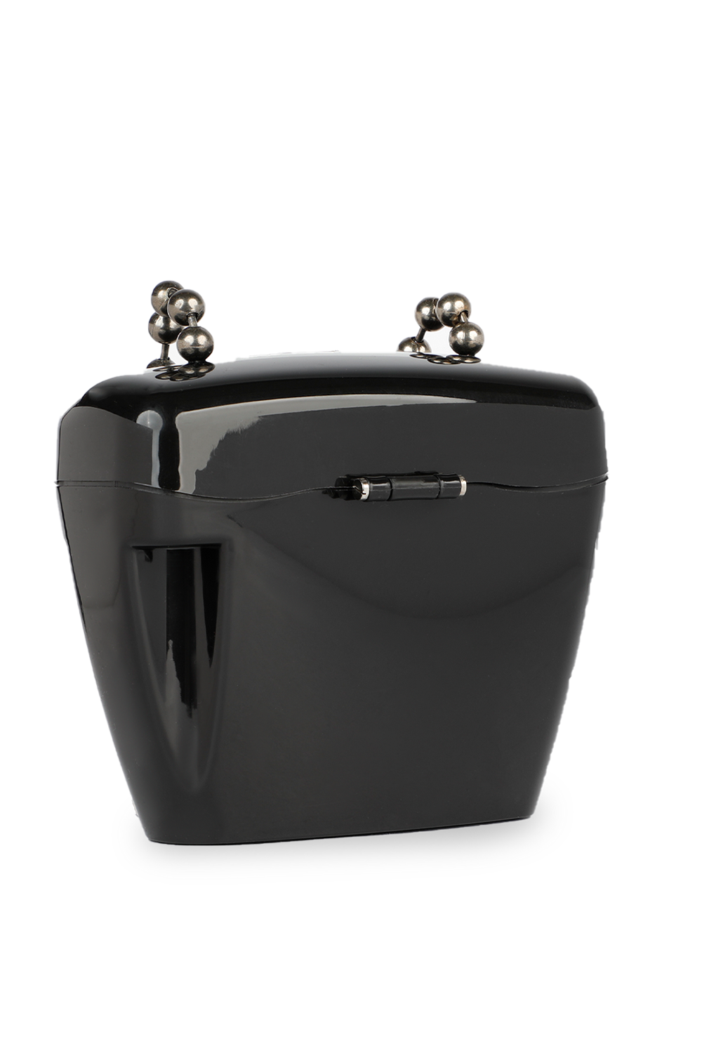 תמונה אחורית של תיק גלוסי מיני בשחור