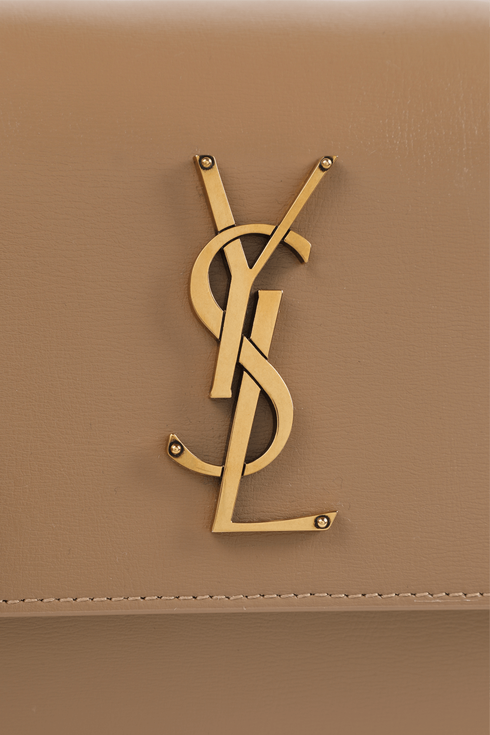 תמונת פנים של תיק סאן-סט מעור קאמל בגודל לארג'