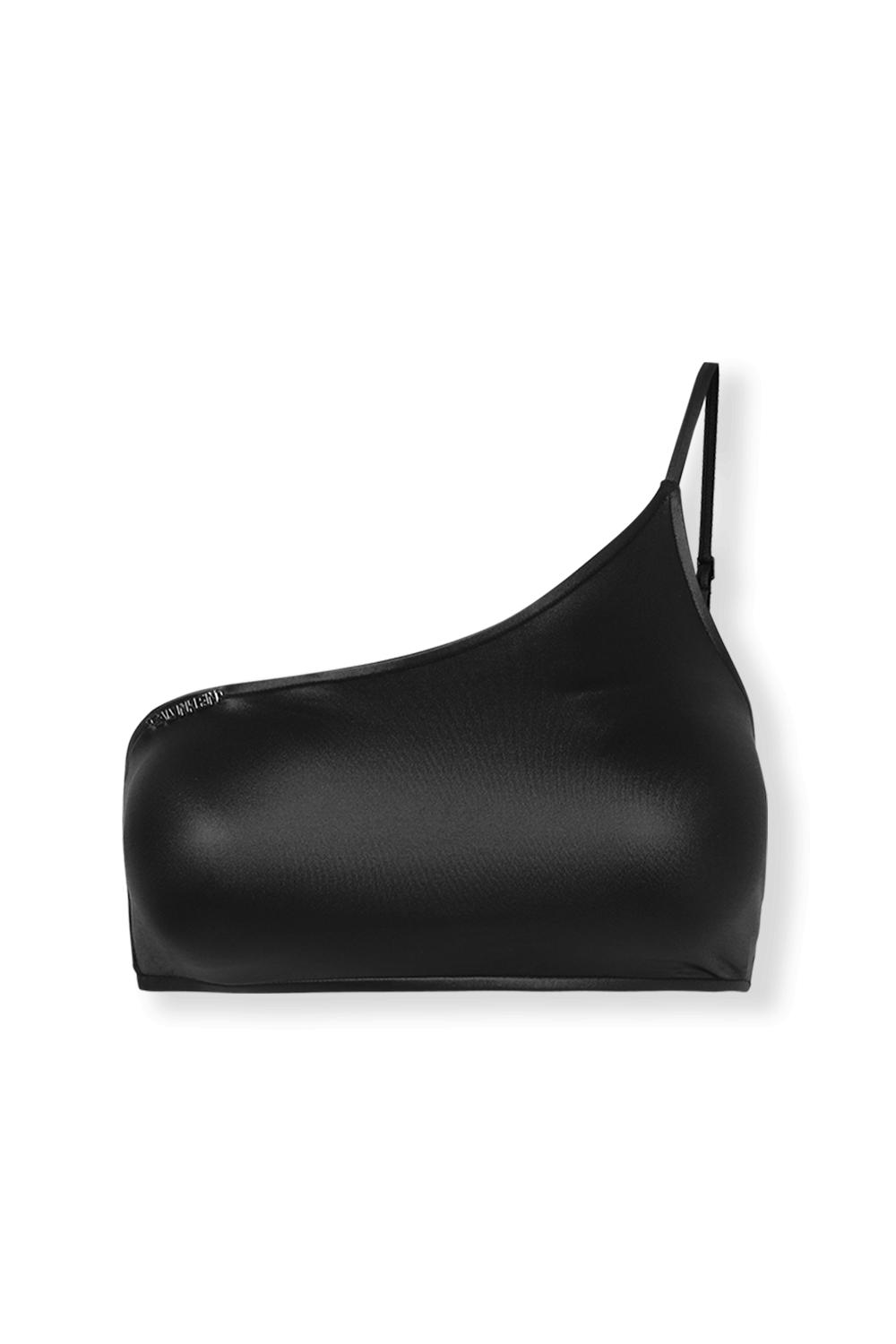 תמונה קידמית של One Shoulder Bikini Top in Black