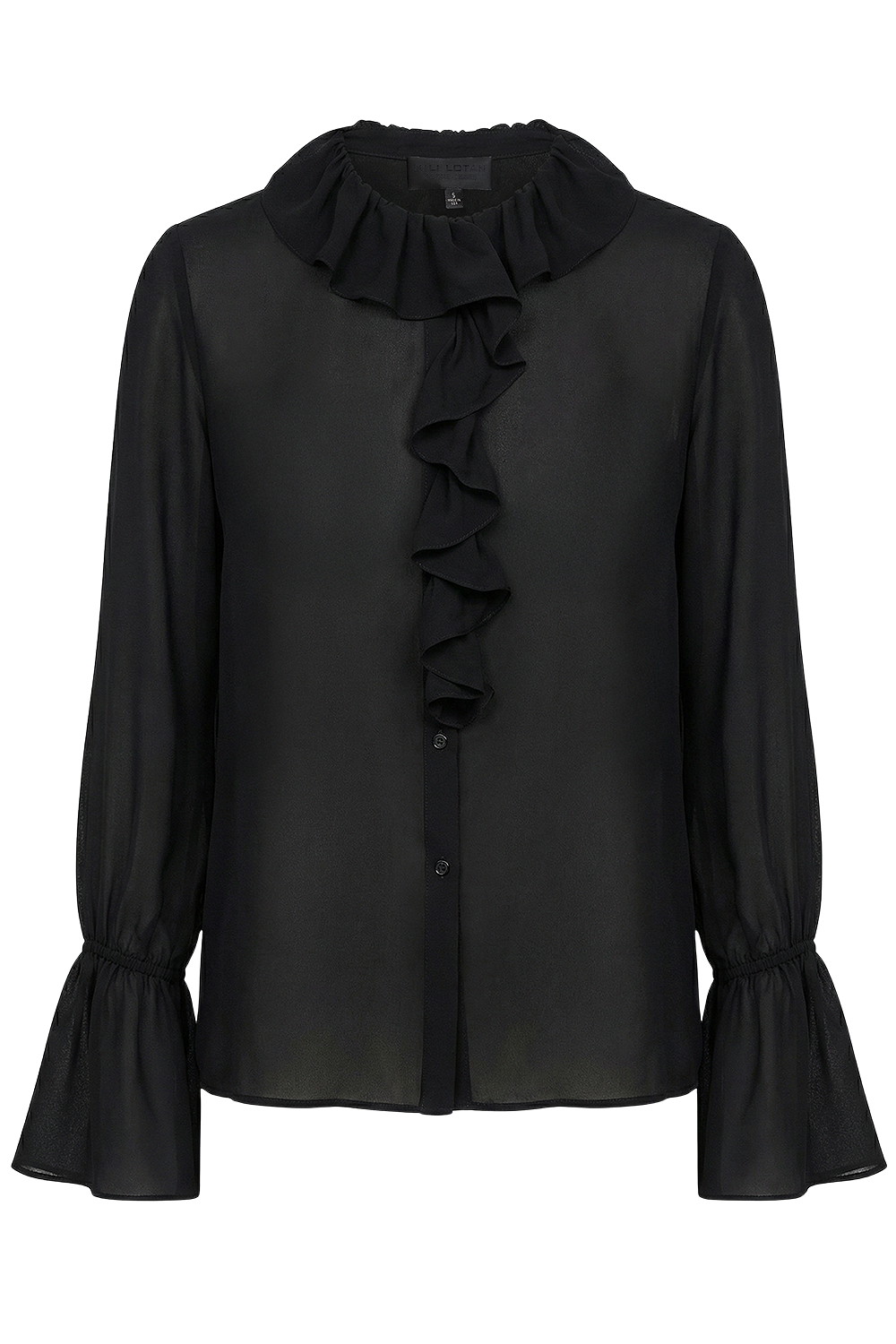 תמונה קידמית של חולצת משי מכופתרת