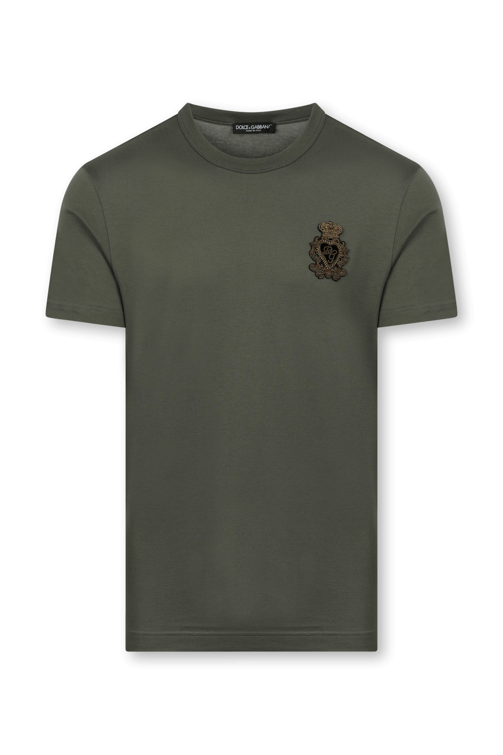 תמונה קידמית של טי-שירט עם פאץ' כתר בגוון ירוק