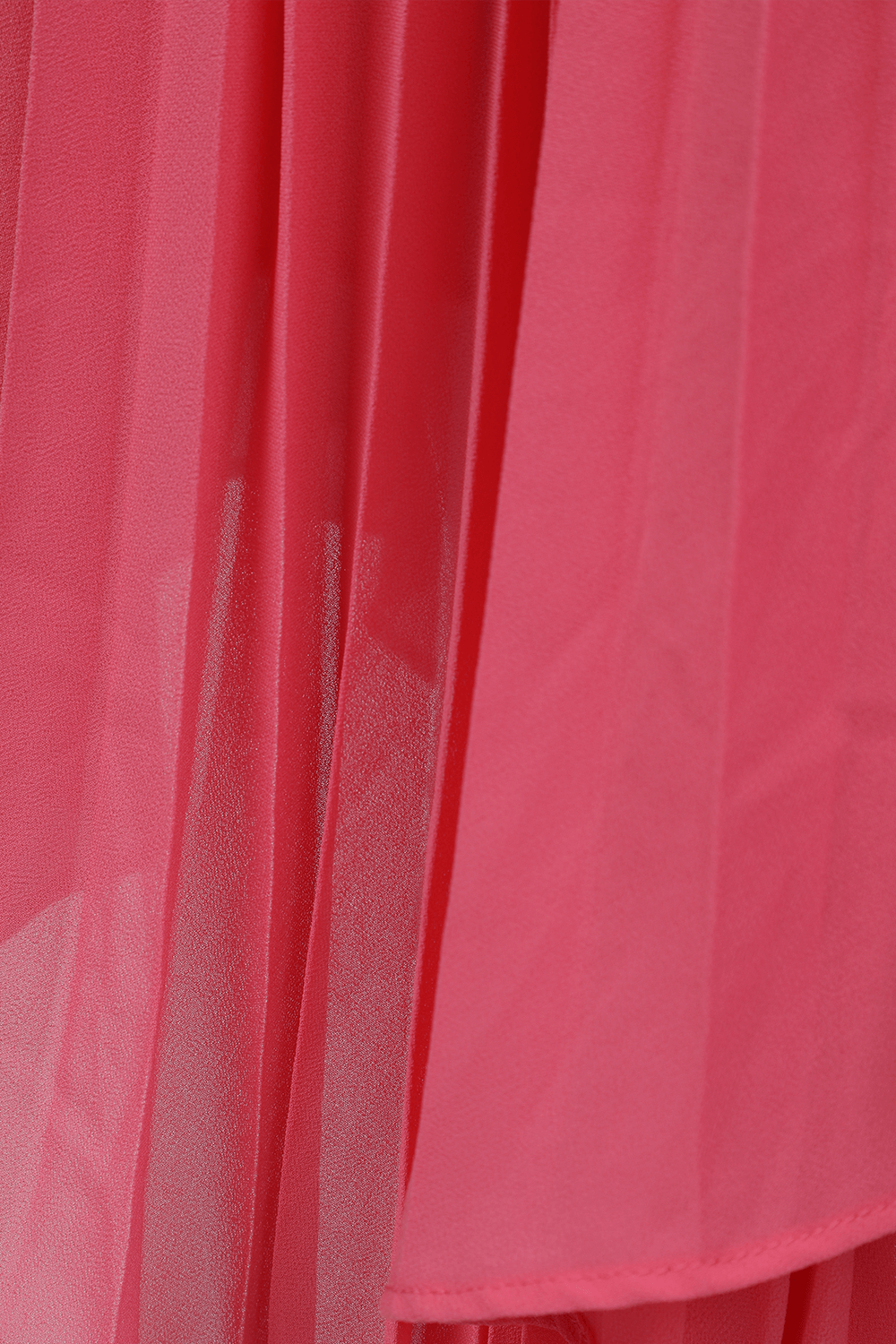 תמונת תקריב של Halterneck Asymetrical Midi Dress in Pink