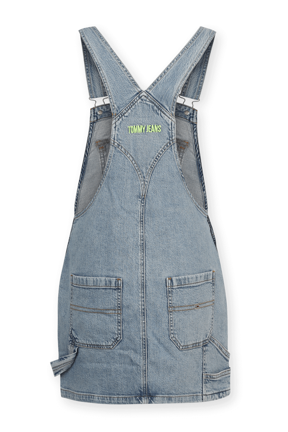 תמונה אחורית של Cargo Dungaree Denim Dress