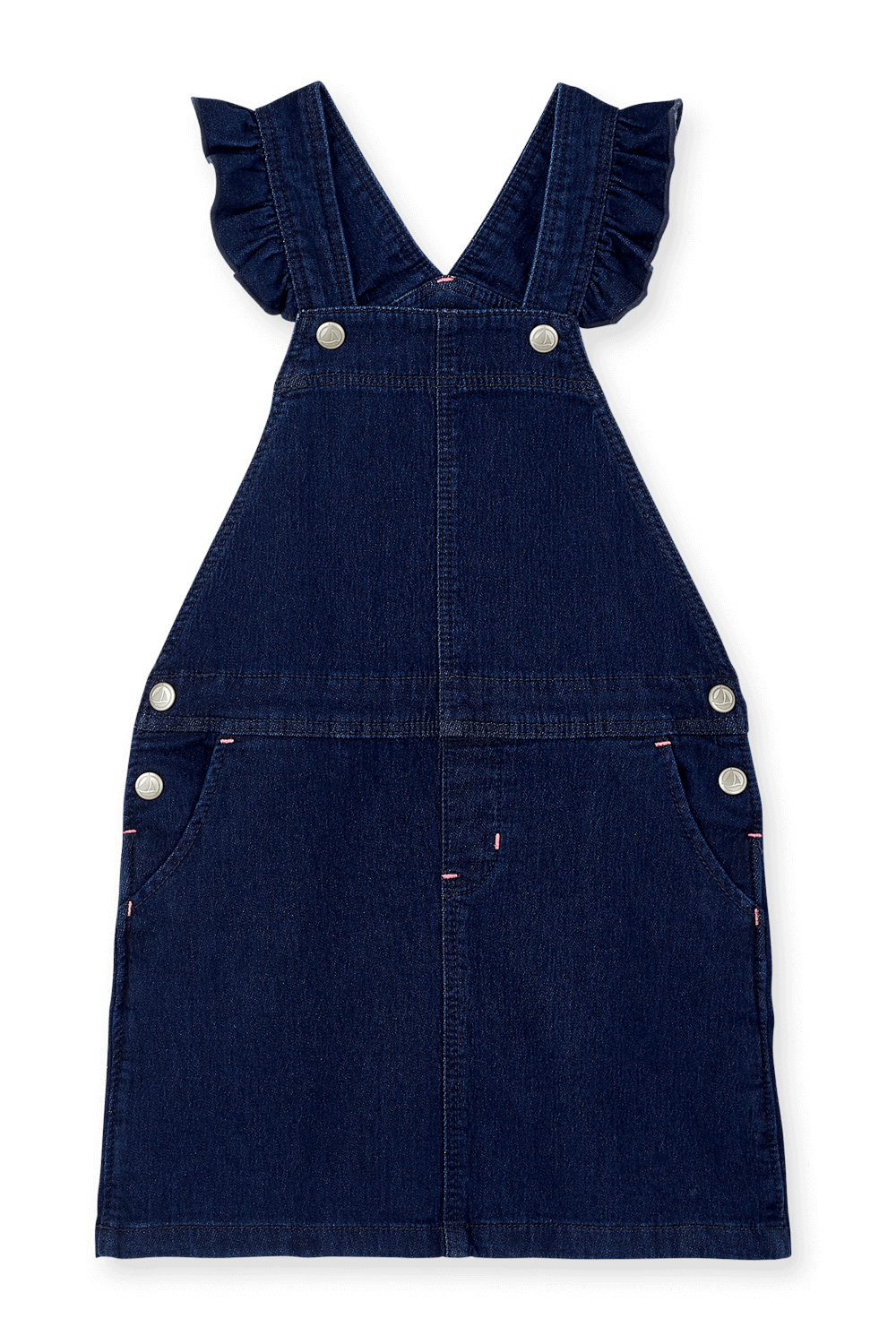 תמונה קידמית של גילאי 3-5 שמלת אוברול בנייבי