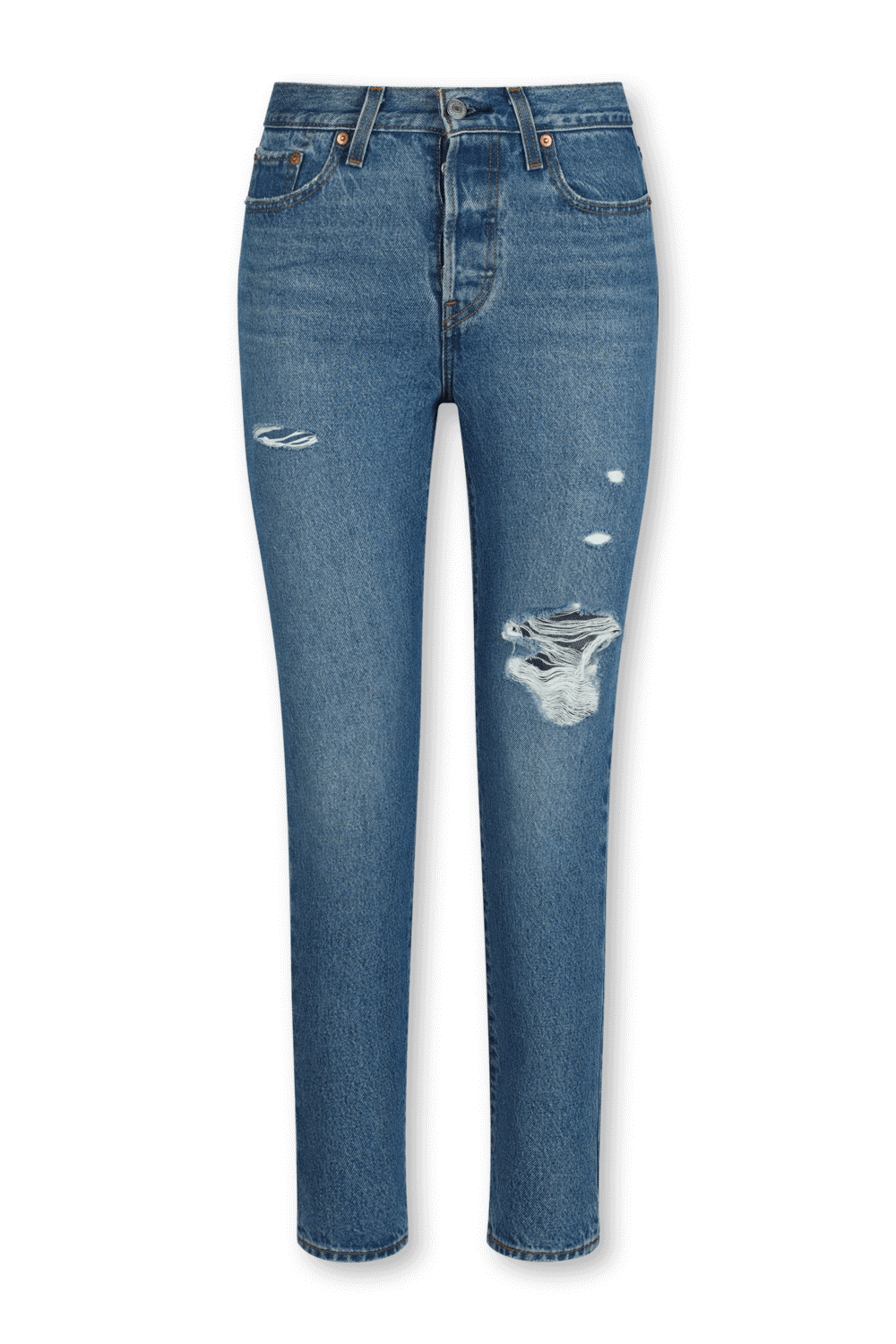 מכנסי ג'ינס וודג'י כחולים עם קרעים LEVI`S