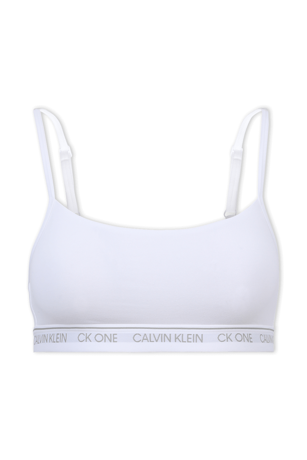 תמונה קידמית של חזיית ספורט לבנה עם לוגו