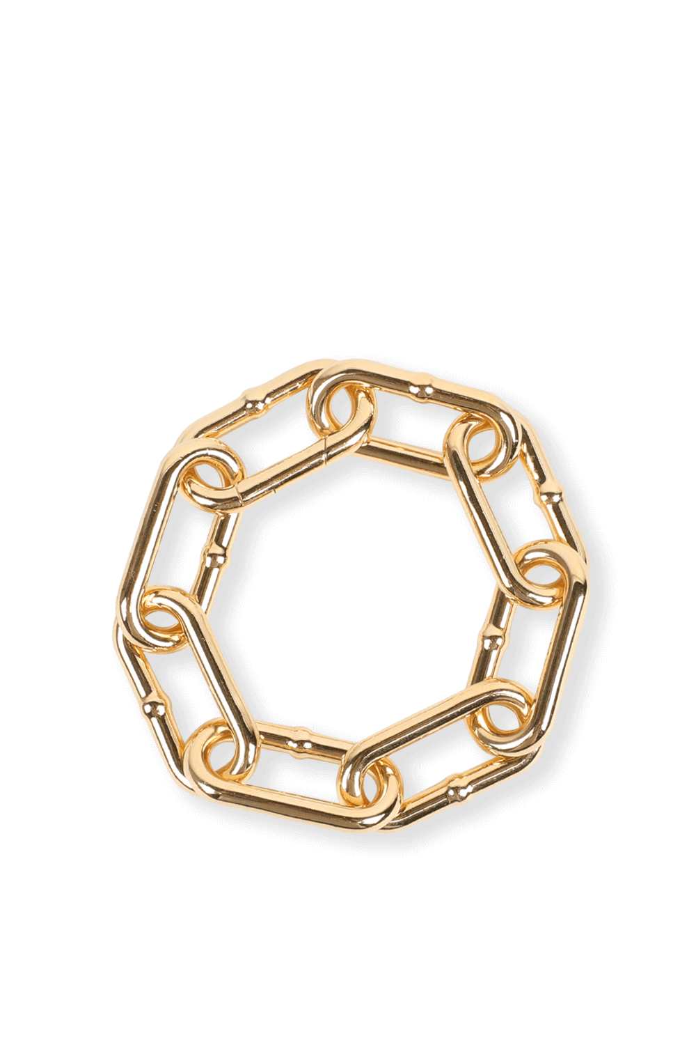 תמונה קידמית של צמיד חוליות בצבע זהב