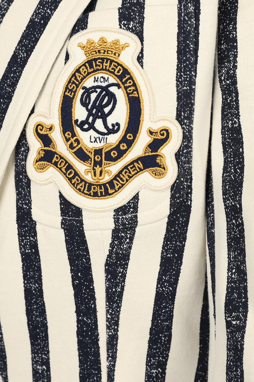 תמונה אחורית של Striped Cotton Blazer In Dark Blue