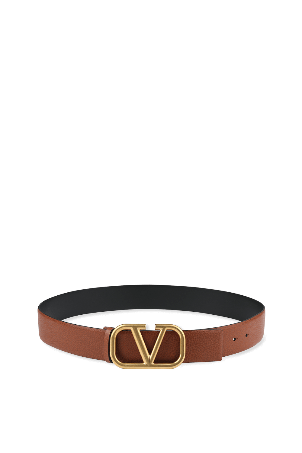 תמונה אחורית של Reversible V Logo Signature Belt in Brown
